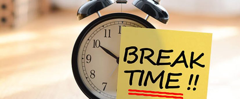 Break time concept with classic alarm clock