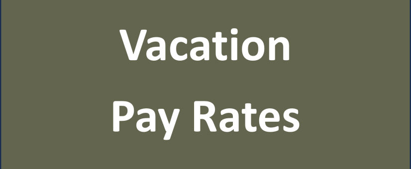 Vacation Pay Rates