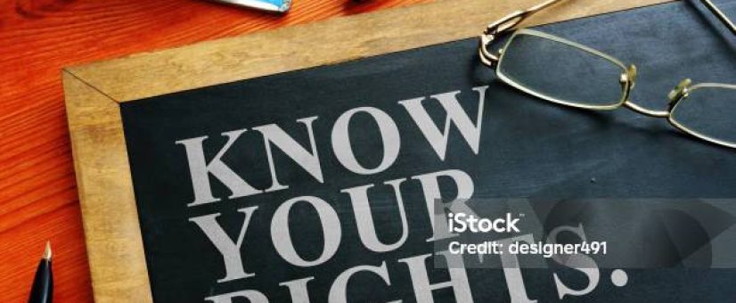 Redundancy concept. Know your rights sign.